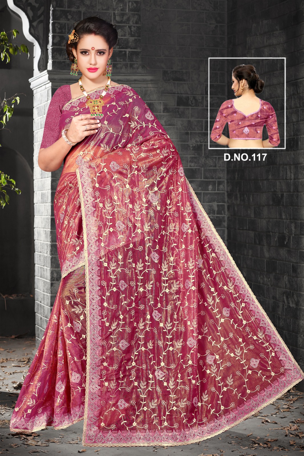 Women Net Embellished Party Wear Saree